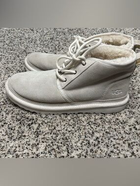 UGG Light Sand Suede Shearling Lined Lace-Up Boot